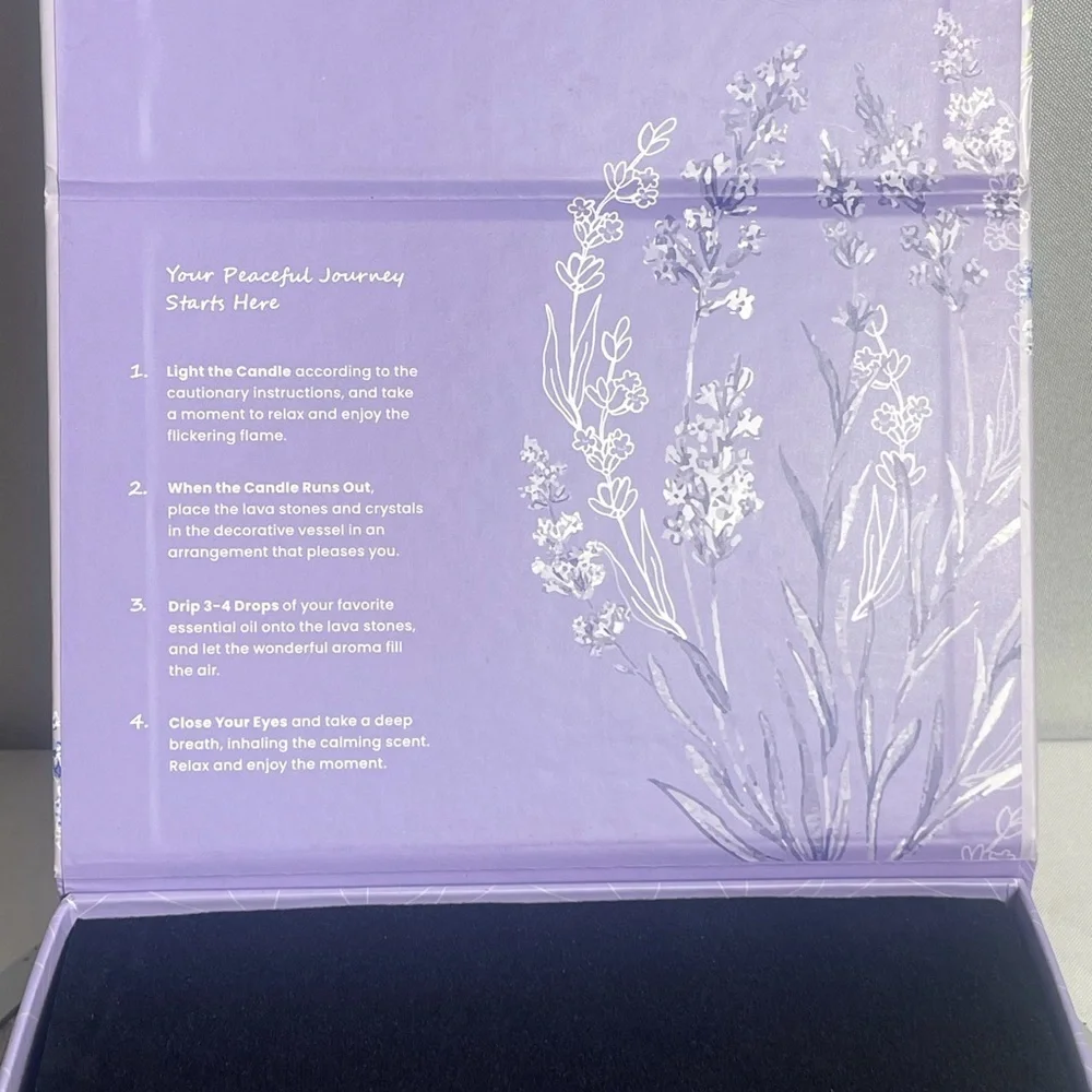 Yogi Lavender Candle & Crystals Harmony Set Soy Aromatherapy Gift Box